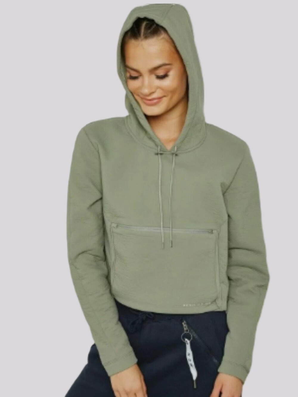 Nike TechPackable Sage Green Hooded Pullover Jacket Size L Lightweight EUC